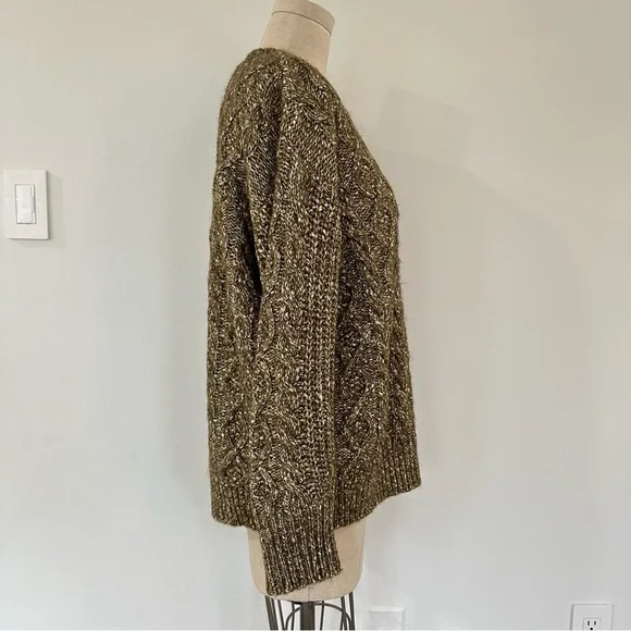 Sezane James Jumper Olive Chiné - Size S - Picture 9 of 16